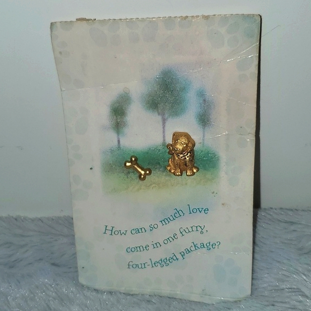 Vtg Puppy & Bone Pin Set